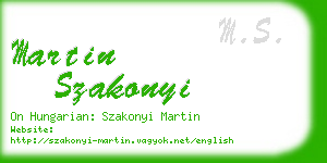 martin szakonyi business card